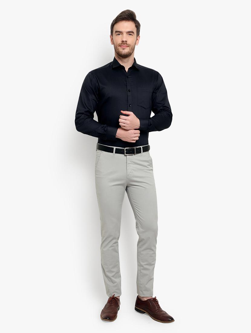 grey solid formal shirt - 18030709 - Zoom Image - 4