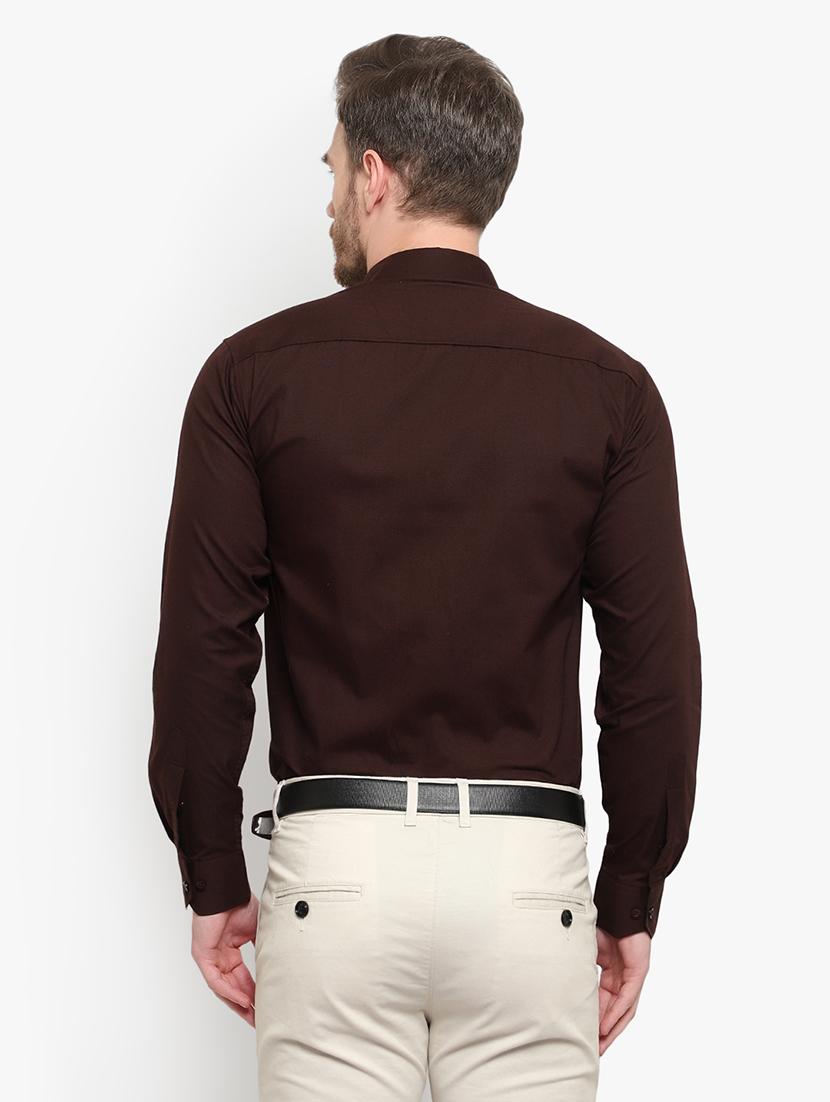 brown solid formal shirt - 18030710 - Zoom Image - 3