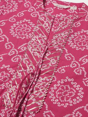 pink cotton straight kurta - 18030866 - Standard Image - 5