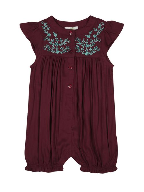 mandarin neck embroidered detail onesies - 18030998 - Standard Image - 1