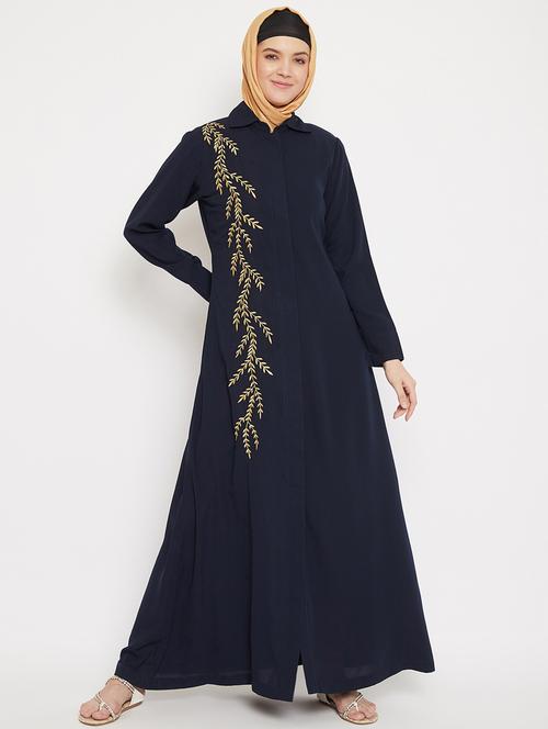 navy blue aline cloaks & abaya - 18031032 - Standard Image - 1