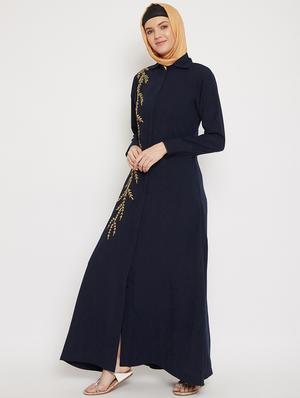 navy blue aline cloaks & abaya - 18031032 - Standard Image - 2
