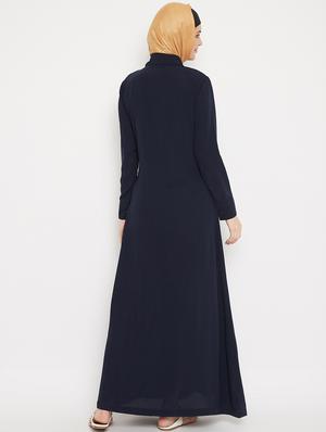 navy blue aline cloaks & abaya - 18031032 - Standard Image - 3