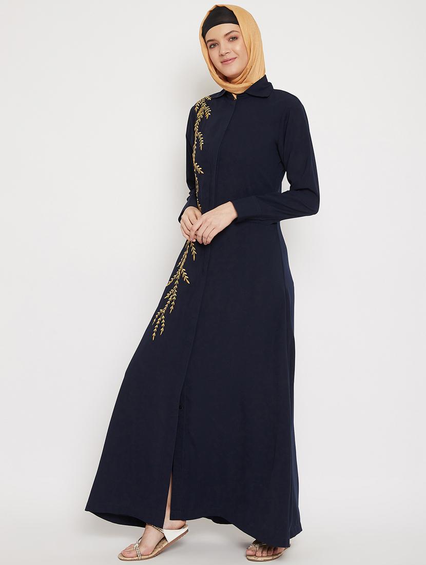 navy blue aline cloaks & abaya - 18031032 - Zoom Image - 2