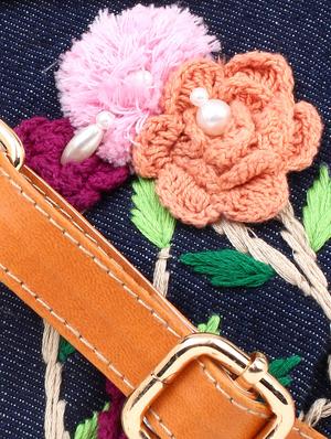 blue canvas regular handbag - 18031439 - Standard Image - 4