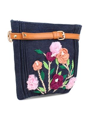 blue canvas regular handbag - 18031439 - Standard Image - 5