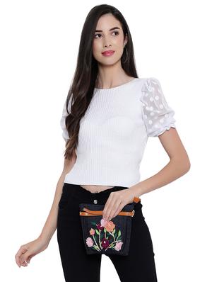 blue canvas regular handbag - 18031439 - Standard Image - 6