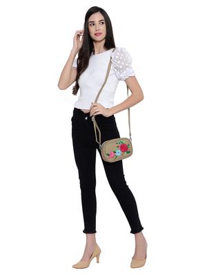 beige canvas regular sling bag - 18031441 - Standard Image - 6