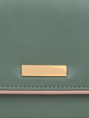 green leatherette (pu) regular sling bag - 18031444 - Standard Image - 4