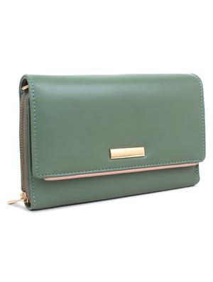 green leatherette (pu) regular sling bag - 18031444 - Standard Image - 5