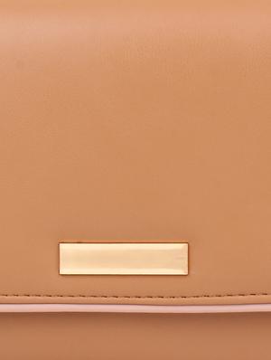 tan solid regular sling bag - 18031445 - Standard Image - 4