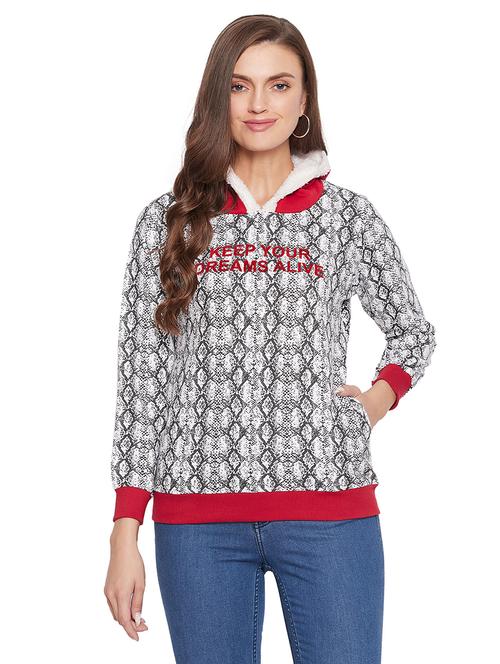 hooded neck printed sweatshirt - 18031512 - Very Small Image - 1