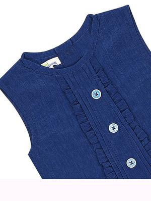 blue solid frock - 18031586 - Standard Image - 3