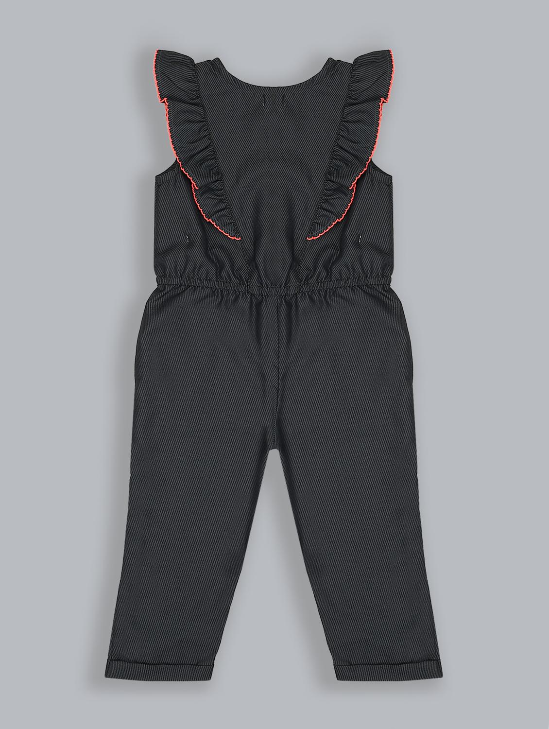 grey embroidered detail jumpsuit - 18031597 - Zoom Image - 2