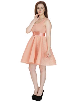 square neck solid skater dress - 18031959 - Standard Image - 2