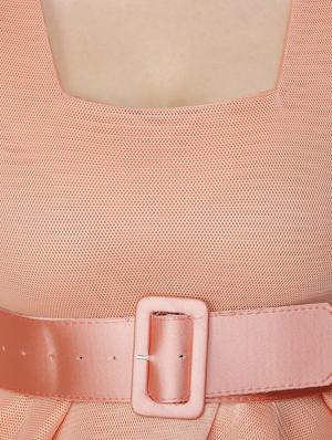 square neck solid skater dress - 18031959 - Standard Image - 4