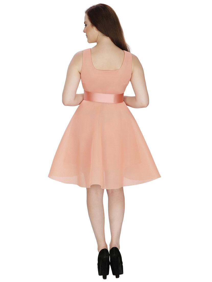 square neck solid skater dress - 18031959 - Zoom Image - 3