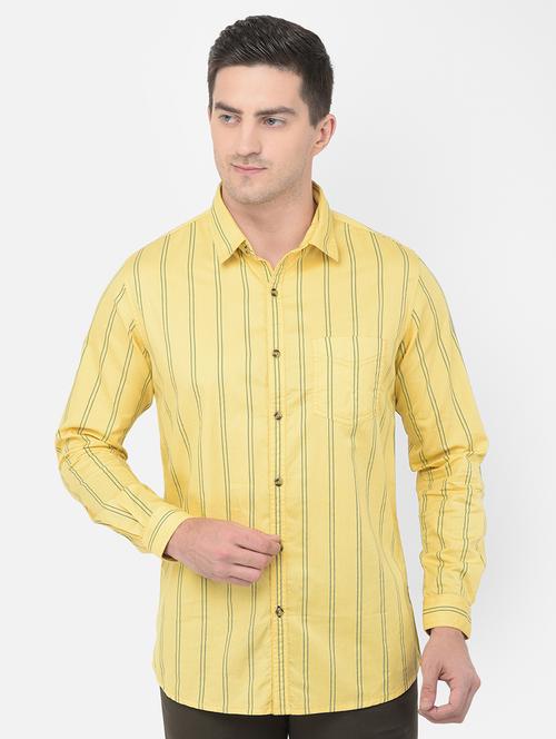yellow striped casual shirt - 18032011 - Standard Image - 1