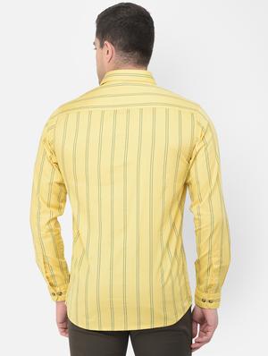yellow striped casual shirt - 18032011 - Standard Image - 3