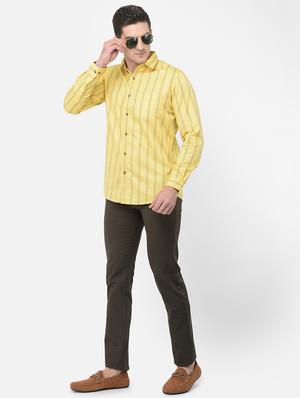 yellow striped casual shirt - 18032011 - Standard Image - 4
