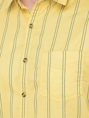 yellow striped casual shirt - 18032011 - Standard Image - 5