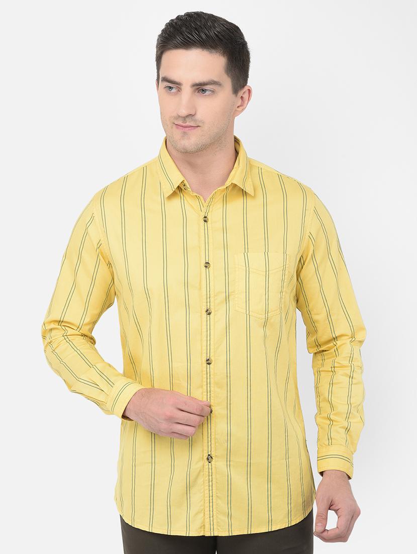 yellow striped casual shirt - 18032011 - Zoom Image - 1