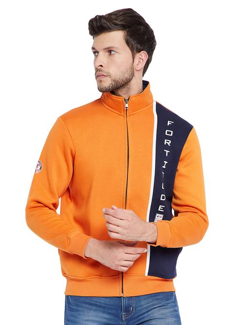 orange color block sweatshirt - 18032250 - Very Small Image - 1
