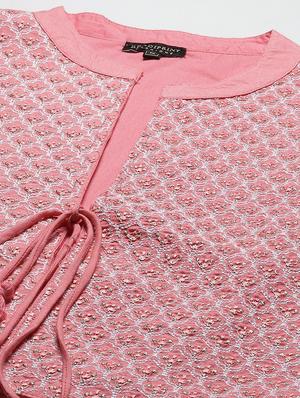 peach viscose with jacket kurta - 18032274 - Standard Image - 5