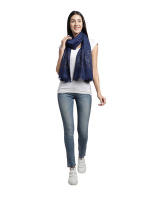 navy blue embellished stole - 18032281 - Standard Image - 2