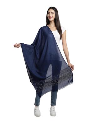 navy blue embellished stole - 18032281 - Standard Image - 3