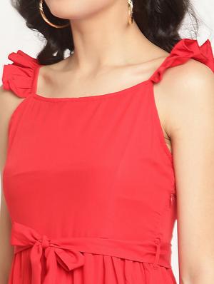 tie front solid tiered dress - 18032330 - Standard Image - 5