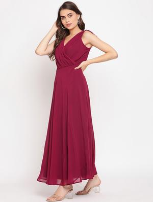 cami neck solid fit & flare dress - 18032334 - Standard Image - 2