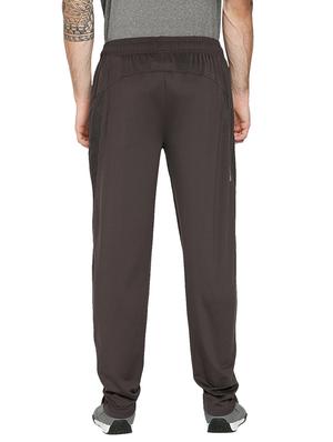 brown solid full length track pant - 18032490 - Standard Image - 3