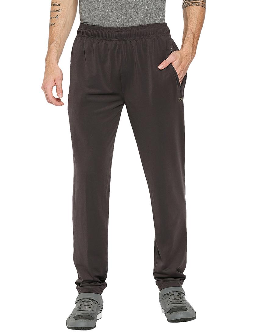 brown solid full length track pant - 18032490 - Zoom Image - 1