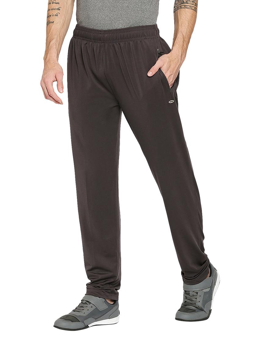 brown solid full length track pant - 18032490 - Zoom Image - 2