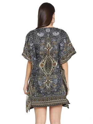 v-neck printed kaftan - 18032920 - Standard Image - 3