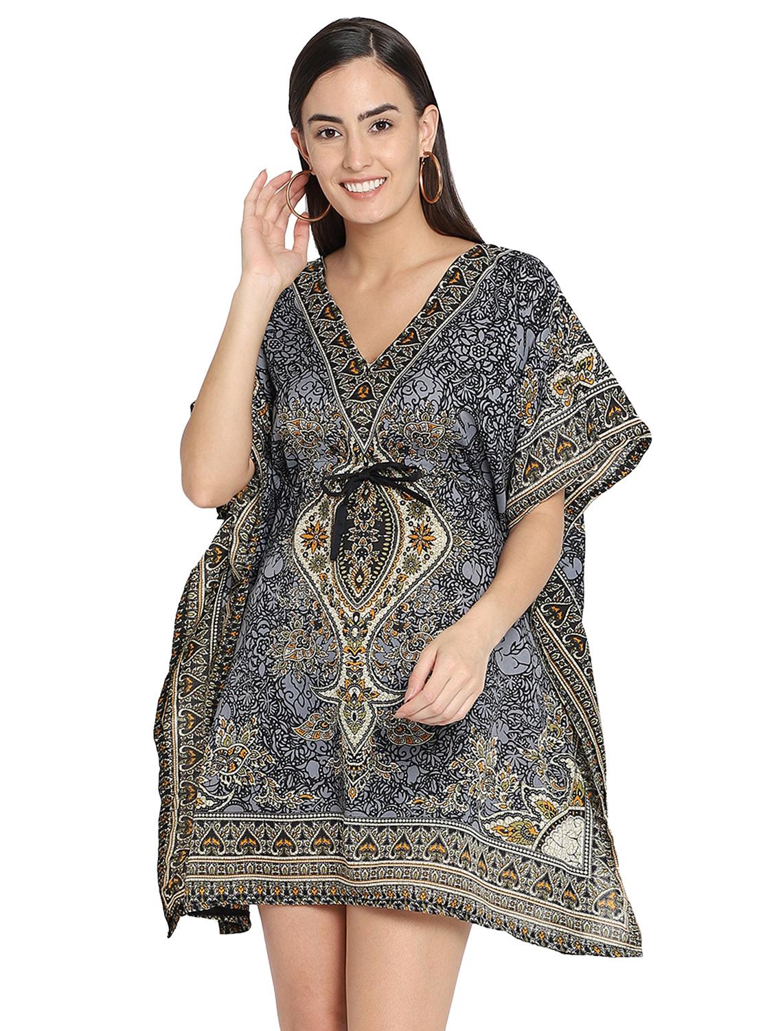v-neck printed kaftan - 18032920 - Zoom Image - 1