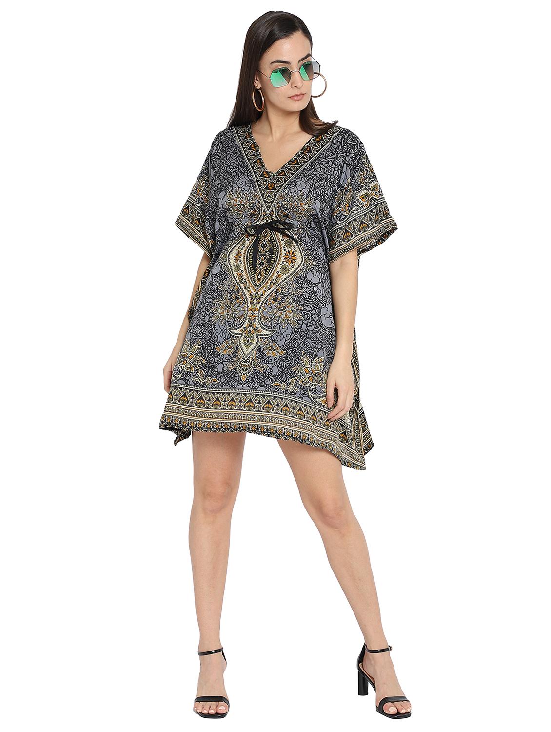 v-neck printed kaftan - 18032920 - Zoom Image - 4