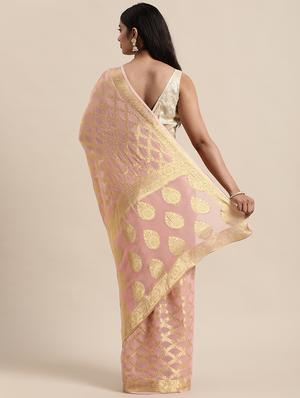 zari work woven saree with blouse - 18032969 - Standard Image - 2