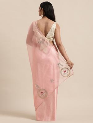 ethnic motifs gota patti saree with blouse - 18032980 - Standard Image - 2