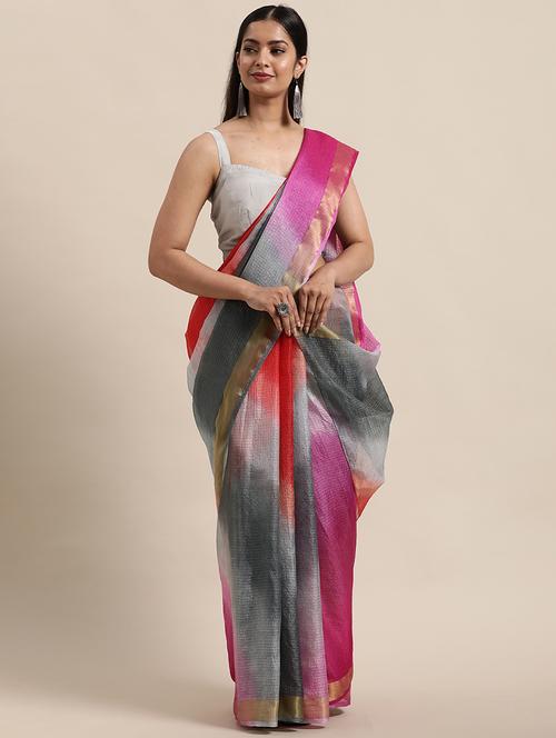 women's ombre multi colored saree with blouse - 18032987 -  Standard Image - 0