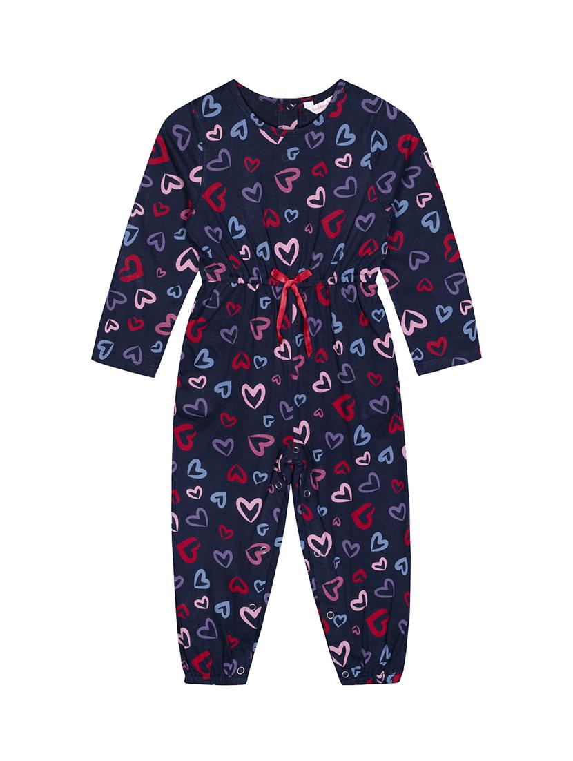 navy blue printed full leg jumpsuit - 18033086 - Zoom Image - 1