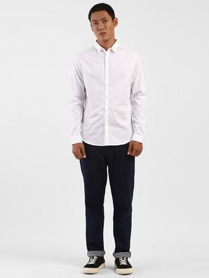 white solid casual shirt - 18033432 - Standard Image - 4