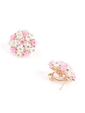 pink metal studs earring - 18034062 - Standard Image - 2