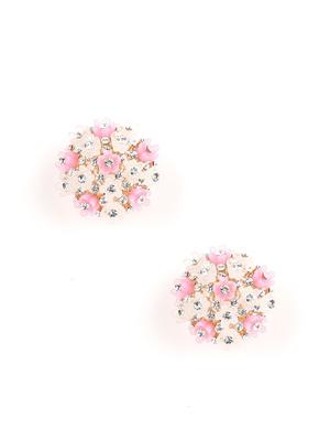 pink metal studs earring - 18034062 - Standard Image - 4
