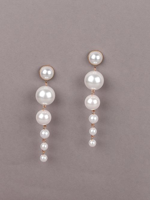 gold metal drop earring - 18034086 - Standard Image - 1