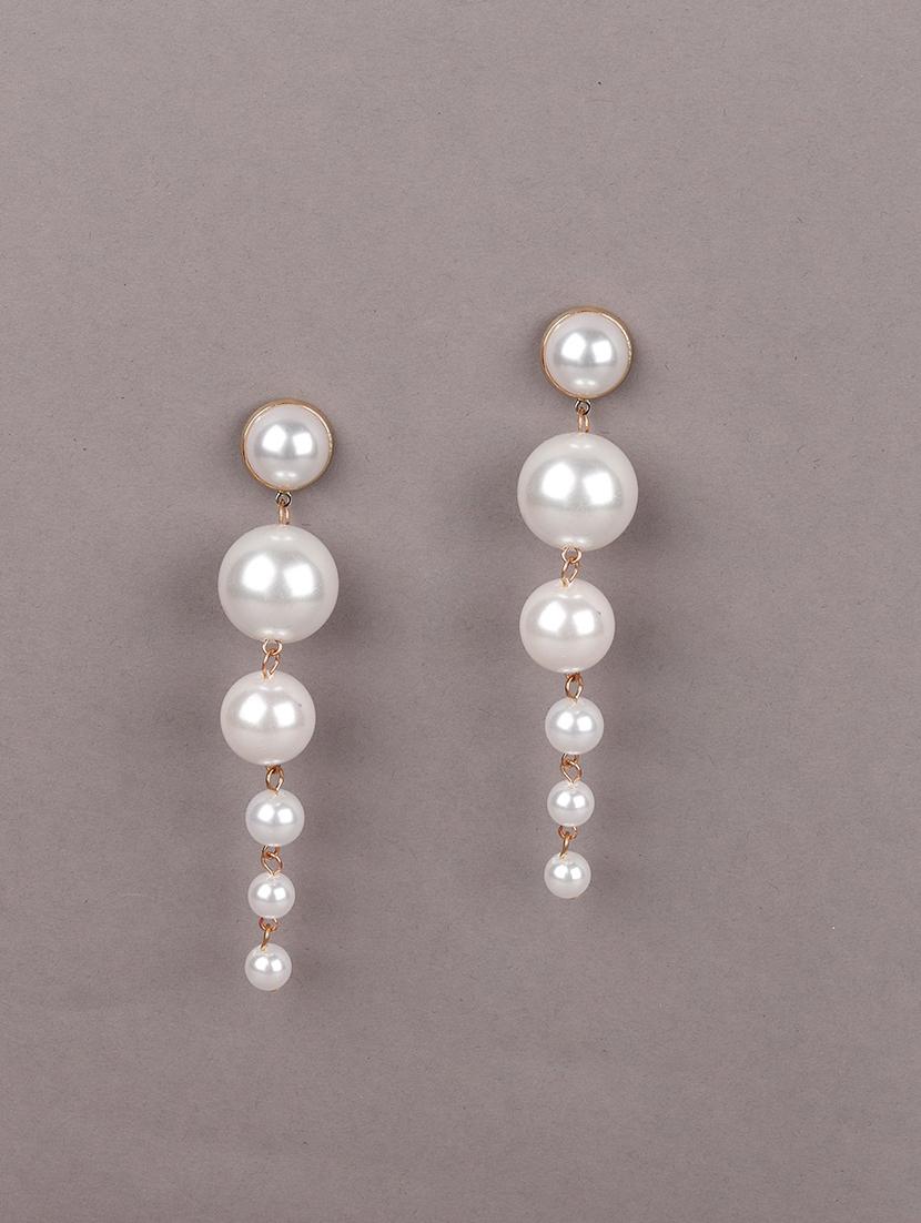 gold metal drop earring - 18034086 - Zoom Image - 1