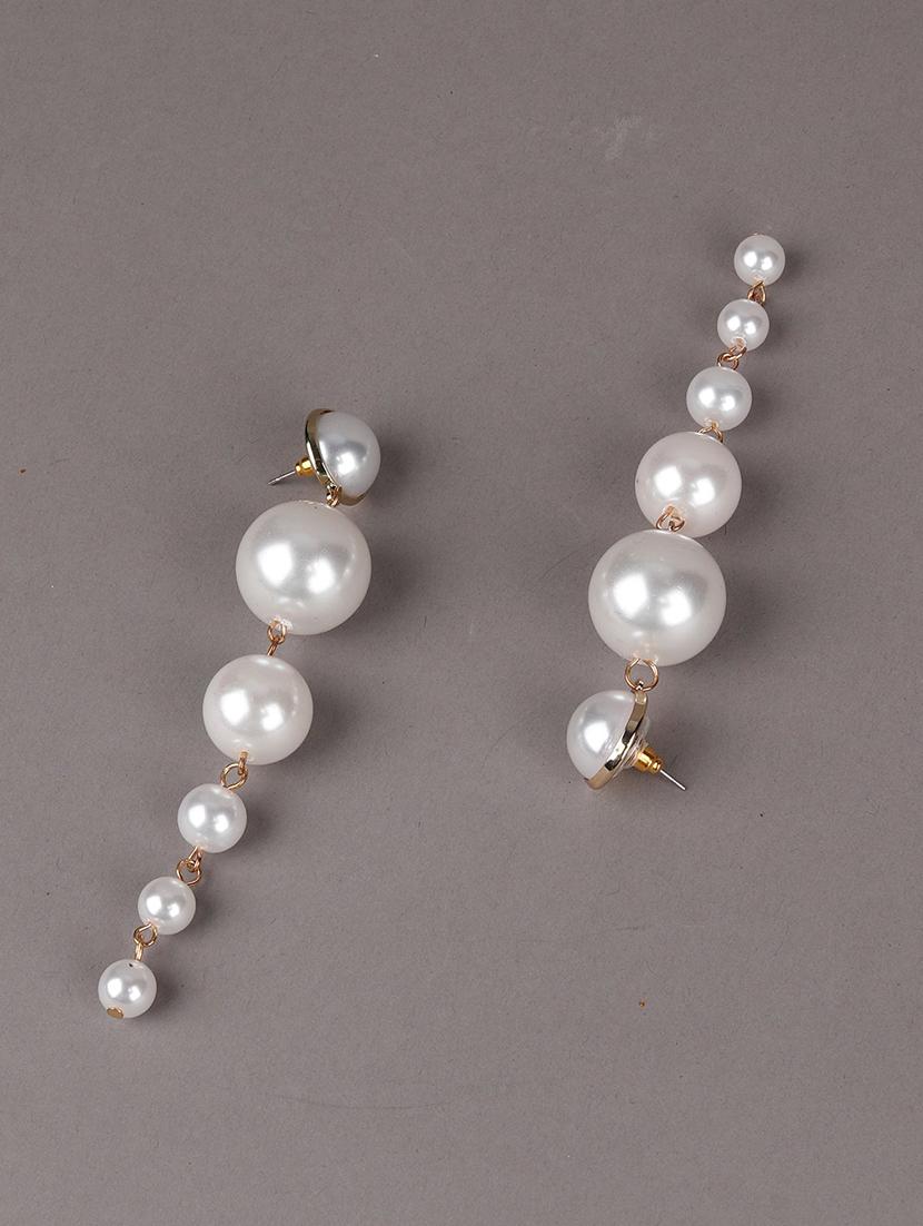 gold metal drop earring - 18034086 - Zoom Image - 2