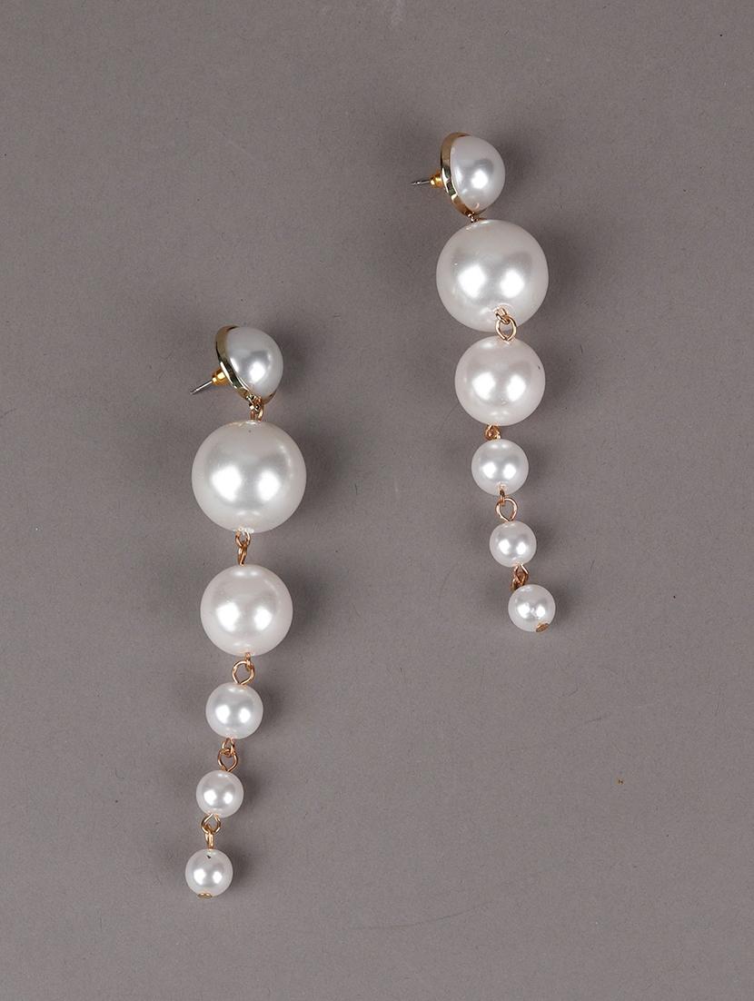 gold metal drop earring - 18034086 - Zoom Image - 3