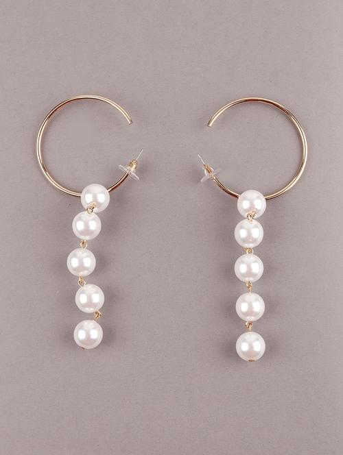 white metal drop earring - 18034089 - Standard Image - 1